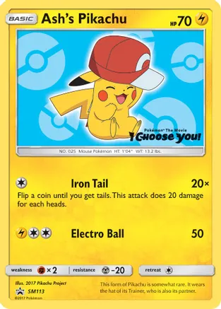 Ash's Pikachu - SM113 — SM Promos