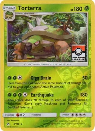 Torterra - 9/156 (Pokemon League) — League & Championship Cards