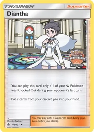 Diantha - 105/131 (Regional Championships) — League & Championship Cards
