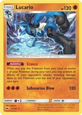 Lucario (SM - Burning Shadows) — Deck Exclusives