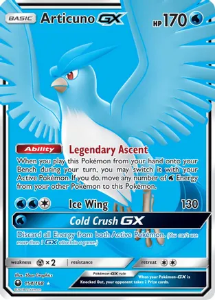 Articuno GX (Full Art) — SM - Celestial Storm