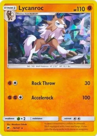 Lycanroc - 76/147 (Cracked Ice Holo) — Deck Exclusives