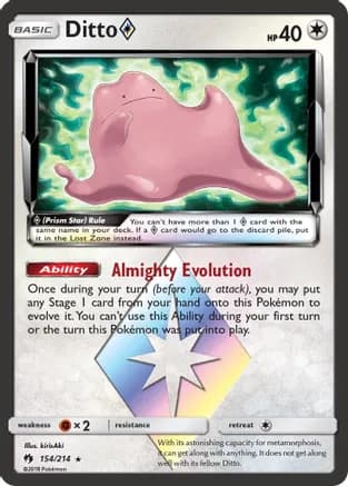 Ditto Prism Star — SM - Lost Thunder