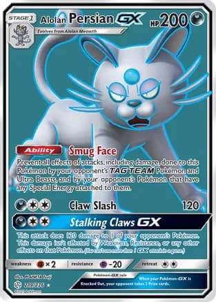 Alolan Persian GX (Full Art) — SM - Cosmic Eclipse