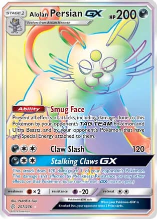 Alolan Persian GX (Secret) — SM - Cosmic Eclipse