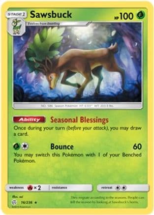 Sawsbuck - 16/236 (Prerelease Kit Exclusive) — Deck Exclusives