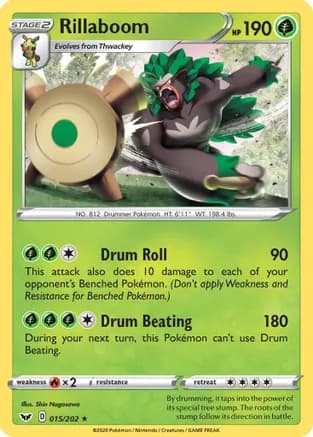 Rillaboom (015) — SWSH01: Sword & Shield Base Set