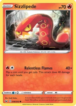 Sizzlipede (038) — SWSH01: Sword & Shield Base Set