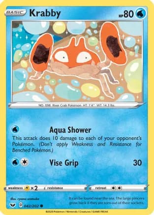 Krabby (042) — SWSH01: Sword & Shield Base Set