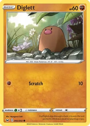 Diglett — SWSH01: Sword & Shield Base Set