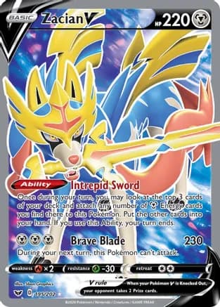Zacian V (Full Art) — SWSH01: Sword & Shield Base Set