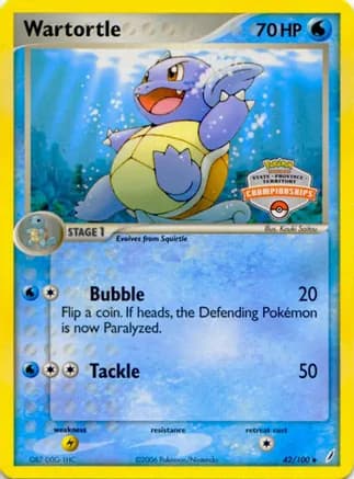 Wartortle - 42/100 (State Championships) — League & Championship Cards