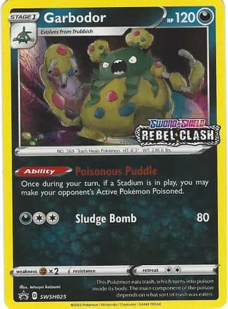 Garbodor - SWSH025 (Prerelease) — SWSH: Sword & Shield Promo Cards