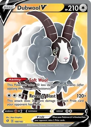 Dubwool V (Full Art) — SWSH02: Rebel Clash