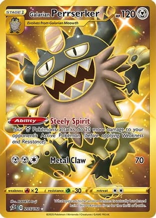 Galarian Perrserker (Secret) — SWSH02: Rebel Clash