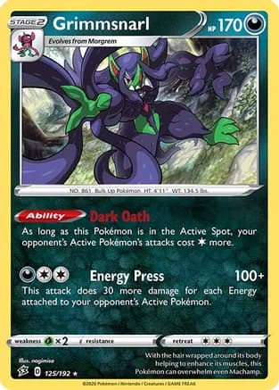 Grimmsnarl - 125/192 (Non-Holo) — Deck Exclusives
