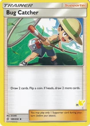 Bug Catcher - 189/236 (#51 Pikachu Stamped) — Battle Academy