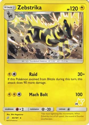 Zebstrika - 45/181 (#23 Pikachu Stamped) — Battle Academy