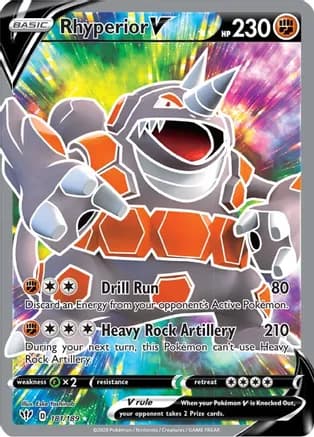 Rhyperior V (Full Art) — SWSH03: Darkness Ablaze