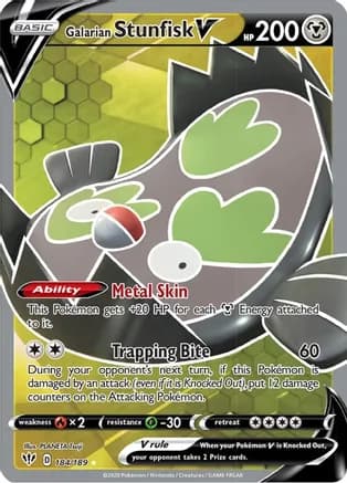 Galarian Stunfisk V (Full Art) — SWSH03: Darkness Ablaze