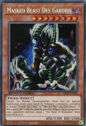 Masked Beast Des Gardius (Secret) — Speed Duel: Battle City Box