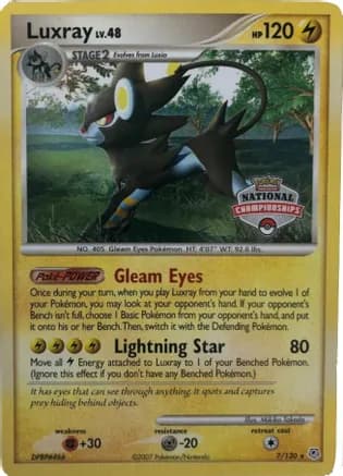 Luxray - 7/130 (National Championships) — League & Championship Cards
