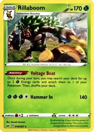 Rillaboom - 014/202 (Cosmos Holo) — Miscellaneous Cards & Products