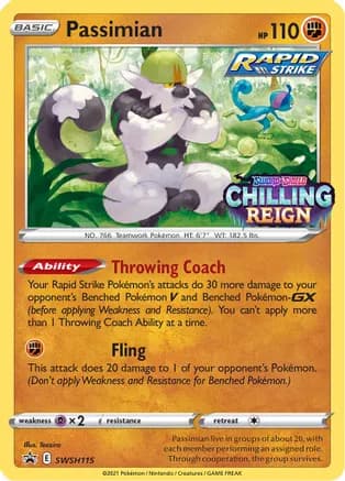 Passimian - SWSH115 (Prerelease) — SWSH: Sword & Shield Promo Cards