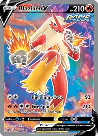Blaziken V (Full Art) — SWSH06: Chilling Reign