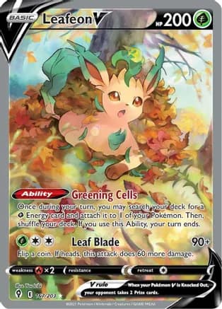 Leafeon V (Alternate Full Art) — SWSH07: Evolving Skies