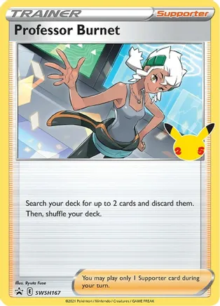 Professor Burnet - SWSH167 (25th Anniversary Stamp) — SWSH: Sword & Shield Promo Cards