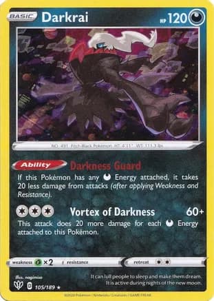Darkrai - 105/189 (Cosmos Holo) — Miscellaneous Cards & Products