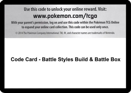 Code Card - Battle Styles Build & Battle Box — SWSH05: Battle Styles