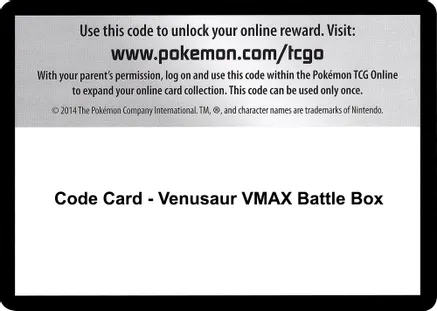 Code Card - Venusaur VMAX Battle Box — Miscellaneous Cards & Products
