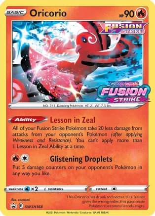 Oricorio - SWSH168 (Prerelease) — SWSH: Sword & Shield Promo Cards