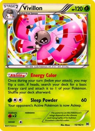 Vivillon - 15/162 (Cosmos Holo) — Miscellaneous Cards & Products