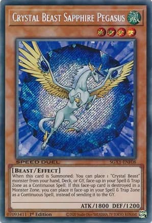 Crystal Beast Sapphire Pegasus (Secret Rare) — Speed Duel GX: Duel Academy Box