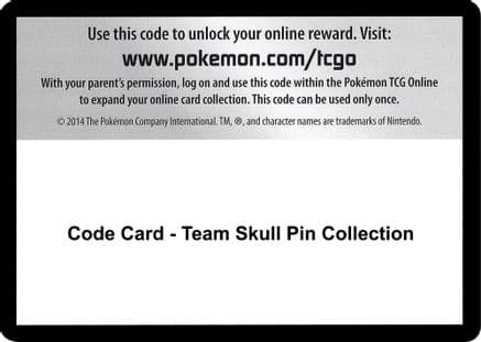 Code Card - Team Skull Pin Collection — SM - Burning Shadows