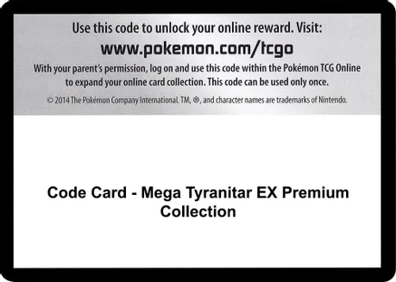 Code Card - Mega Tyranitar EX Premium Collection — SM - Guardians Rising