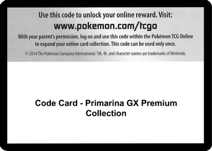 Code Card - Primarina GX Premium Collection — SM - Guardians Rising
