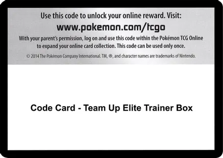 Code Card - Team Up Elite Trainer Box — SM - Team Up