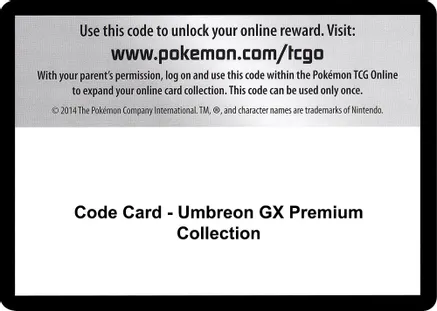 Code Card - Umbreon GX Premium Collection — SM - Guardians Rising