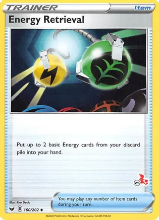 Energy Retrieval - 160/202 (#25 Cinderace Stamped) — Battle Academy 2022