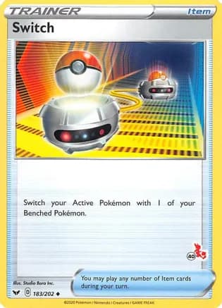 Switch - 183/202 (#40 Cinderace Stamped) — Battle Academy 2022