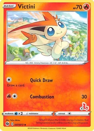 Victini - 007/073 (#4 Cinderace Stamped) — Battle Academy 2022