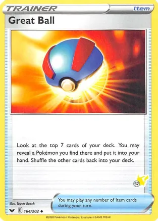 Great Ball - 164/202 (#57 Pikachu Stamped) — Battle Academy 2022