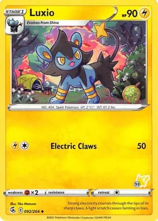 Luxio - 092/264 (#53 Pikachu Stamped) — Battle Academy 2022