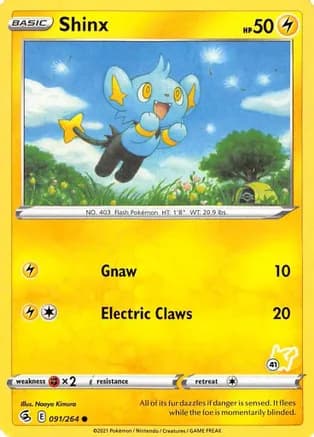 Shinx - 091/264 (#41 Pikachu Stamped) — Battle Academy 2022