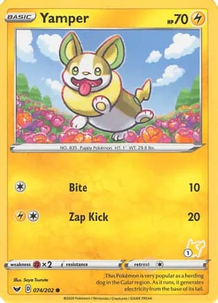 Yamper - 074/202 (#1 Pikachu Stamped) — Battle Academy 2022