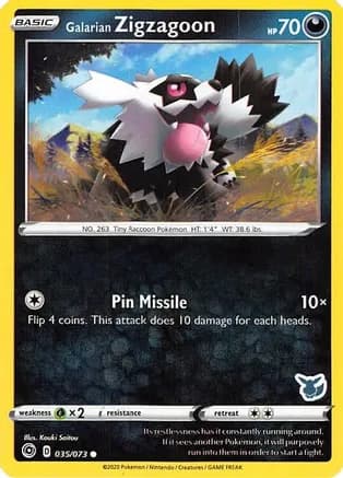 Galarian Zigzagoon - 035/073 (Eevee Stamped) — Battle Academy 2022